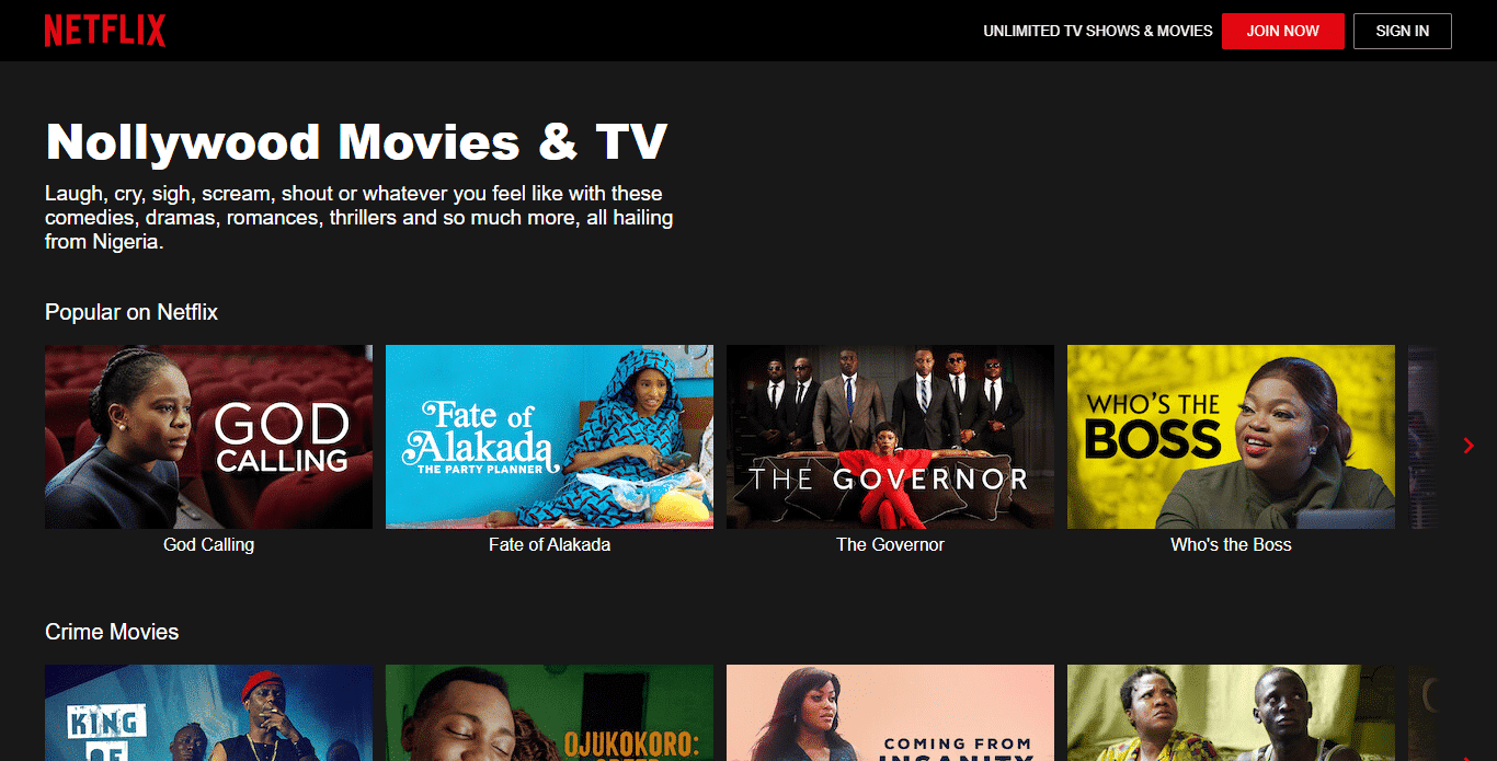 Nollywood Movies on Netflix